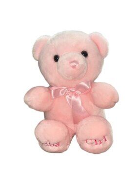 Aurora Baby Pink Plush 'Baby Girl' 9.5" Teddy Bear-GUC